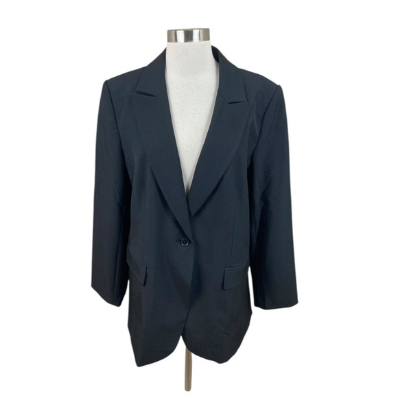 Banana Republic NEW Sculpted Suit Blazer Black Size 14 Capsule Wardrobe - Picture 1 of 4